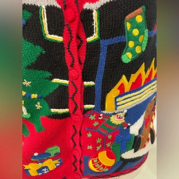 Designer Originals Studio Christmas Sweater Vest S – Ugly Holiday Party Teddy - Picture 5 of 7